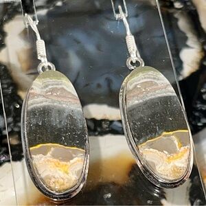 Indonesian Buzzing Bumblebee Jasper Earrings 2”